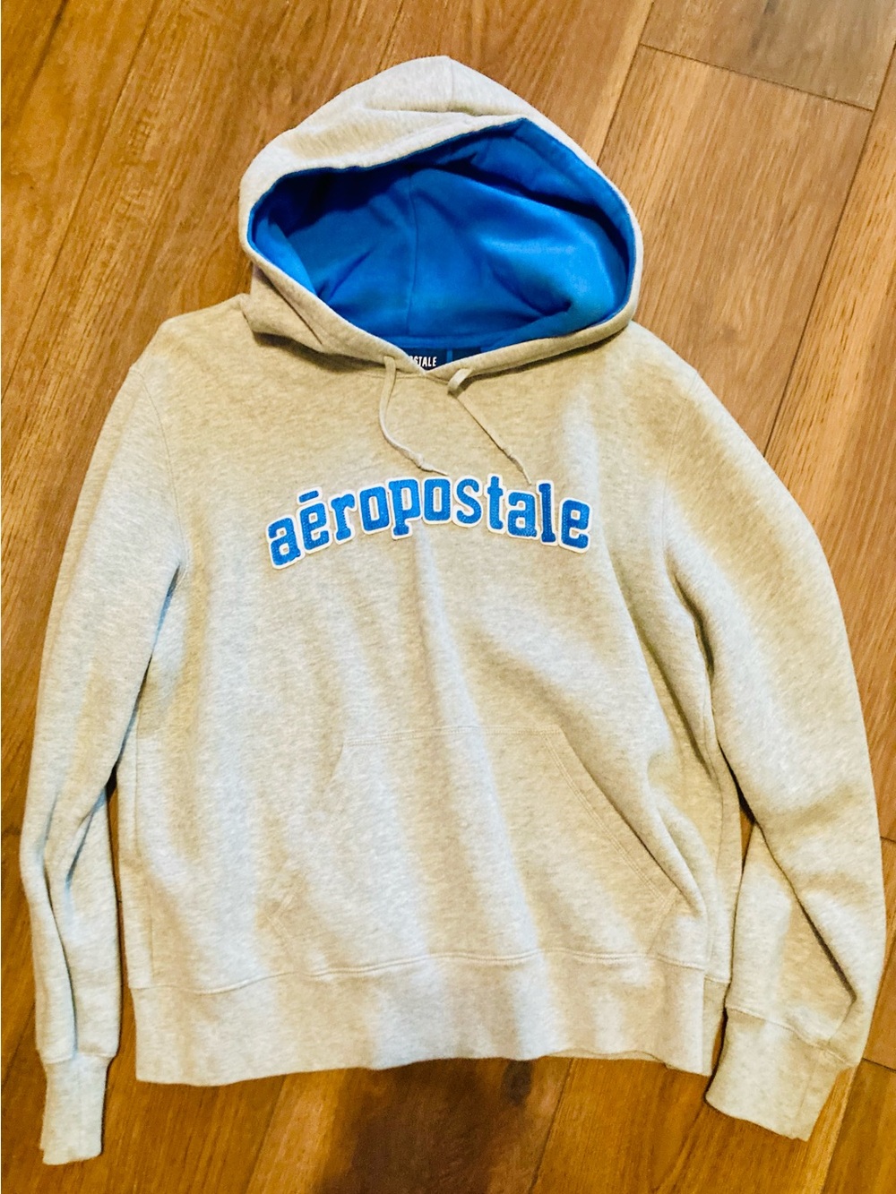 Vintage Aeropostale Gray & Blue Hoodie Size Large Great Condition